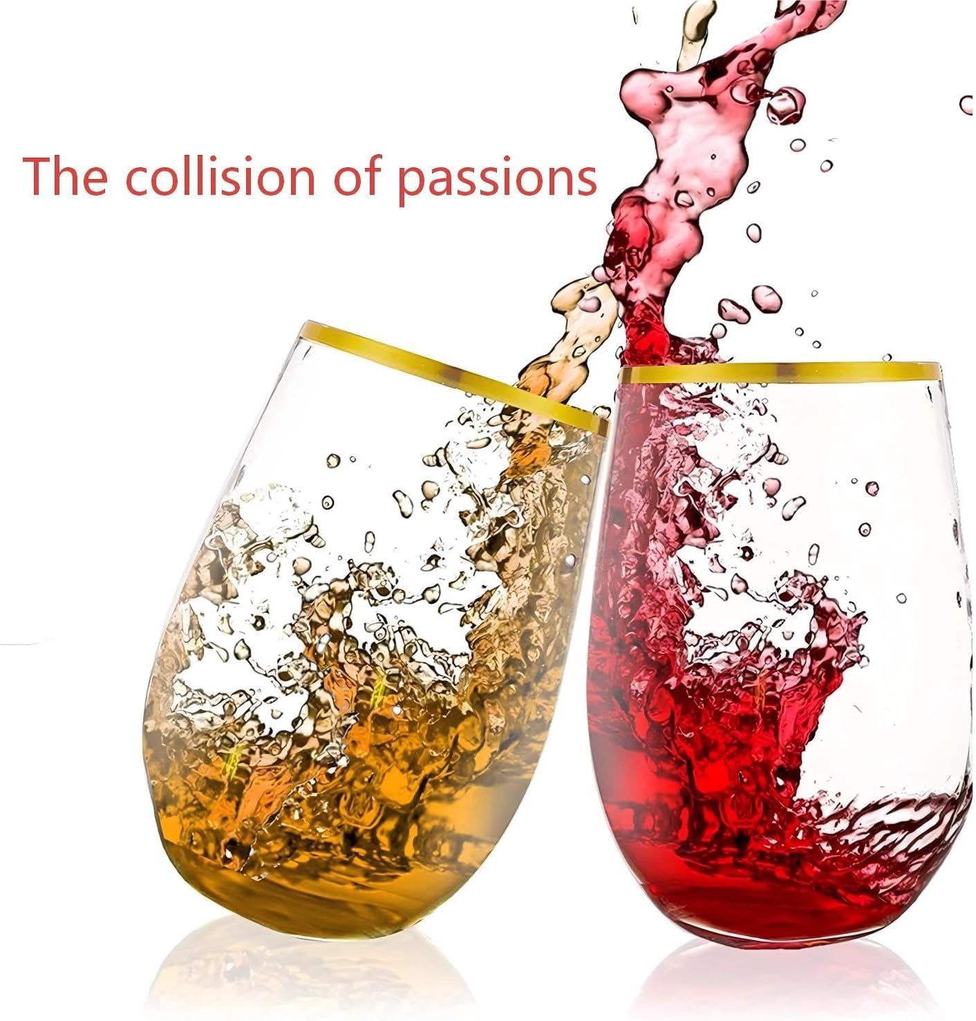 16 oz. shatter-resistant stemless wine glasses, plastic stemless wine glasses, reusable, BPA-free, dishwasher safe, suitable for poolside, outdoor, camping and other occasions. (8, Phnom Penh)