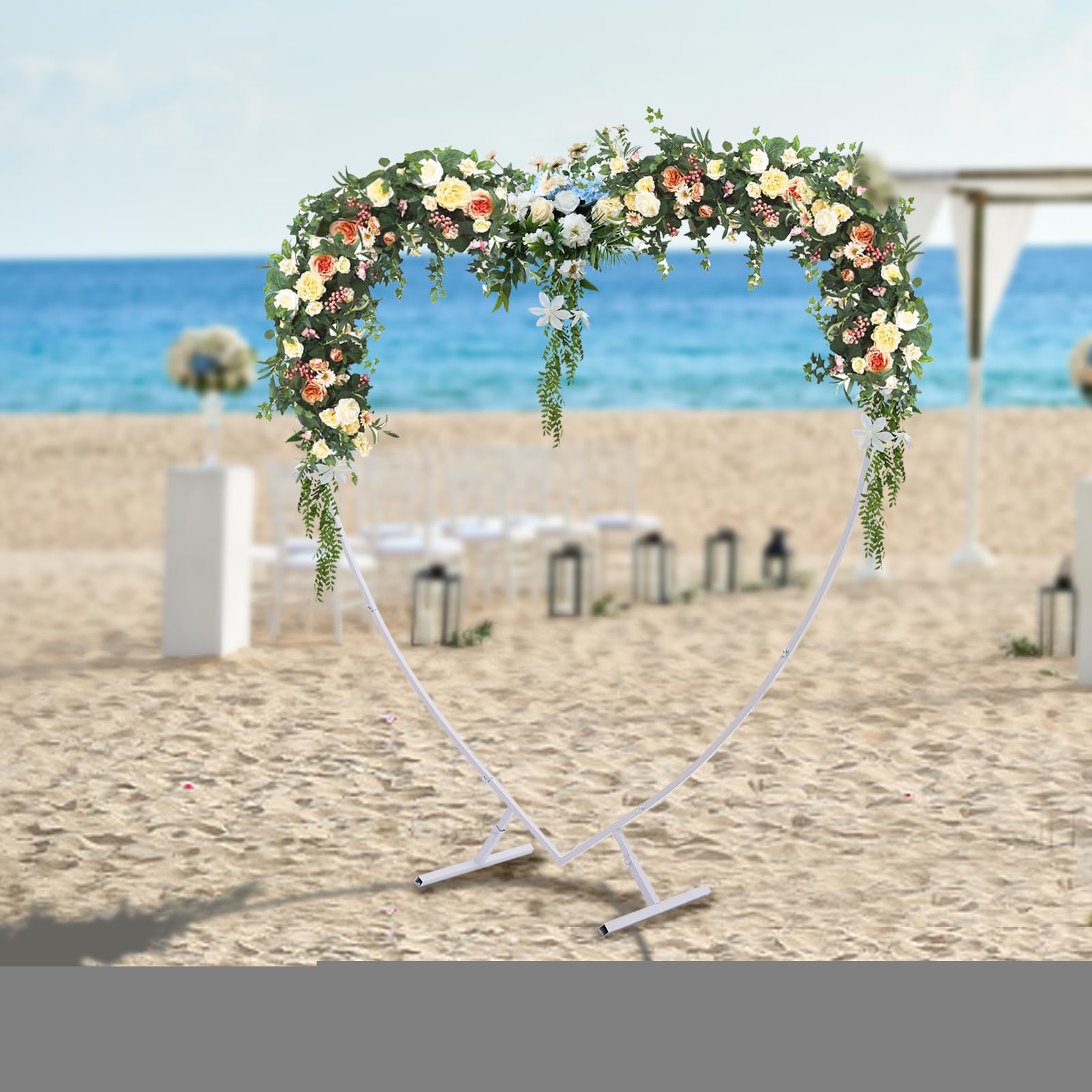 Herz Arch stehend mit Fuß,Weiß Metall Arch Kit, Hochzeit Herz Bogen Stehen,Geeignet Fotografie,Bankette,Geschäftseröffnungen,Verschiedene usw Feiertage.