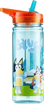 Bluey Kids Water Bottle with Straw 20 oz BPA Free Leak Proof Plastic Drink Bottle for Preschool Travel Sports Reusable Waterbottle Gifts for Kids