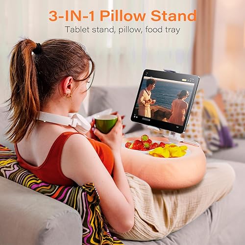Miniatura 2 de Soporte de almohada para tableta Kindle con bandejas desmontables para iPad Tablet soporte para cama de 4 a 13 pulgadas teléfonoKindle con funda
