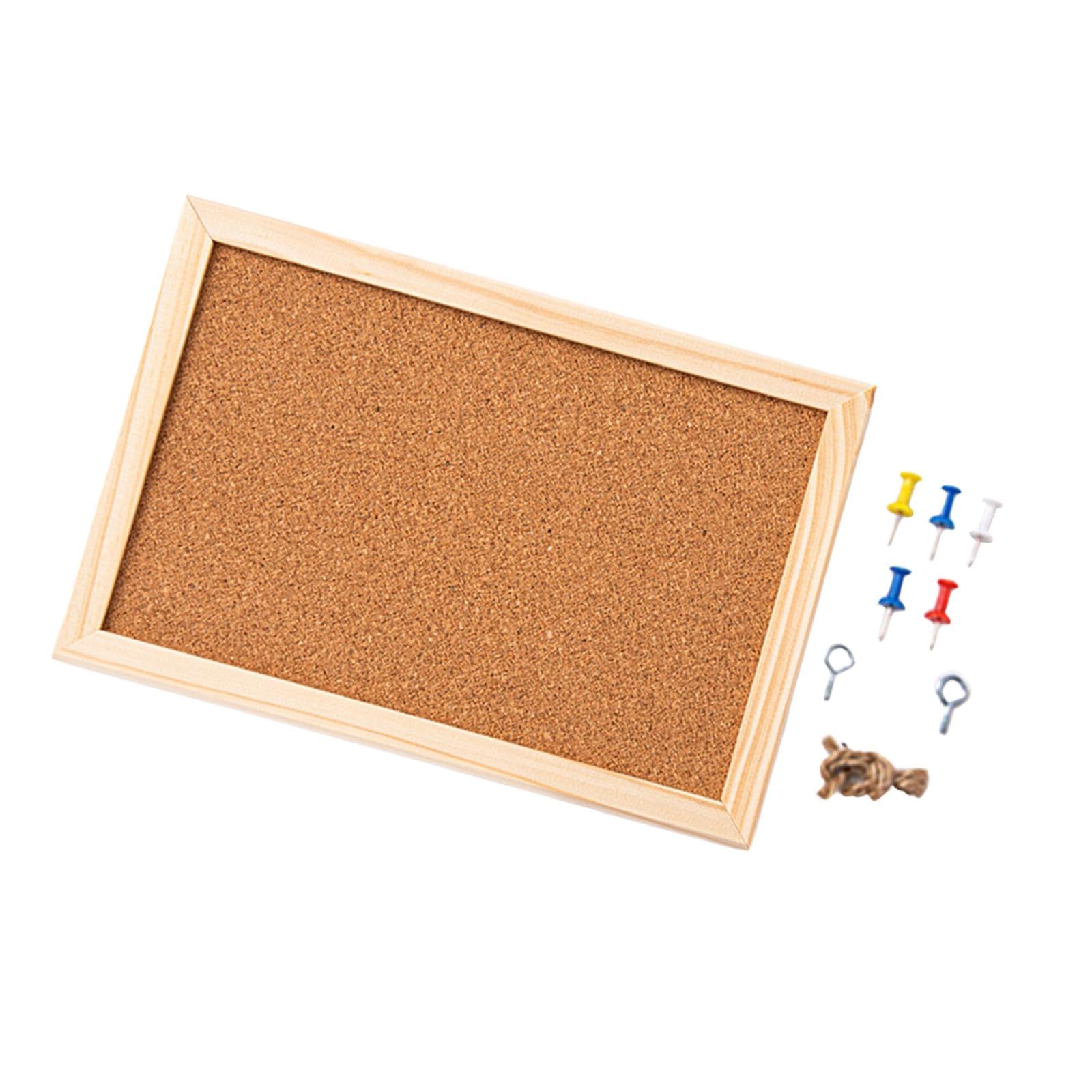 Cork Bulletin Board Wood Tackboard Memo Notes Home Office Hanging Cork Board 20X30Cm-image-14