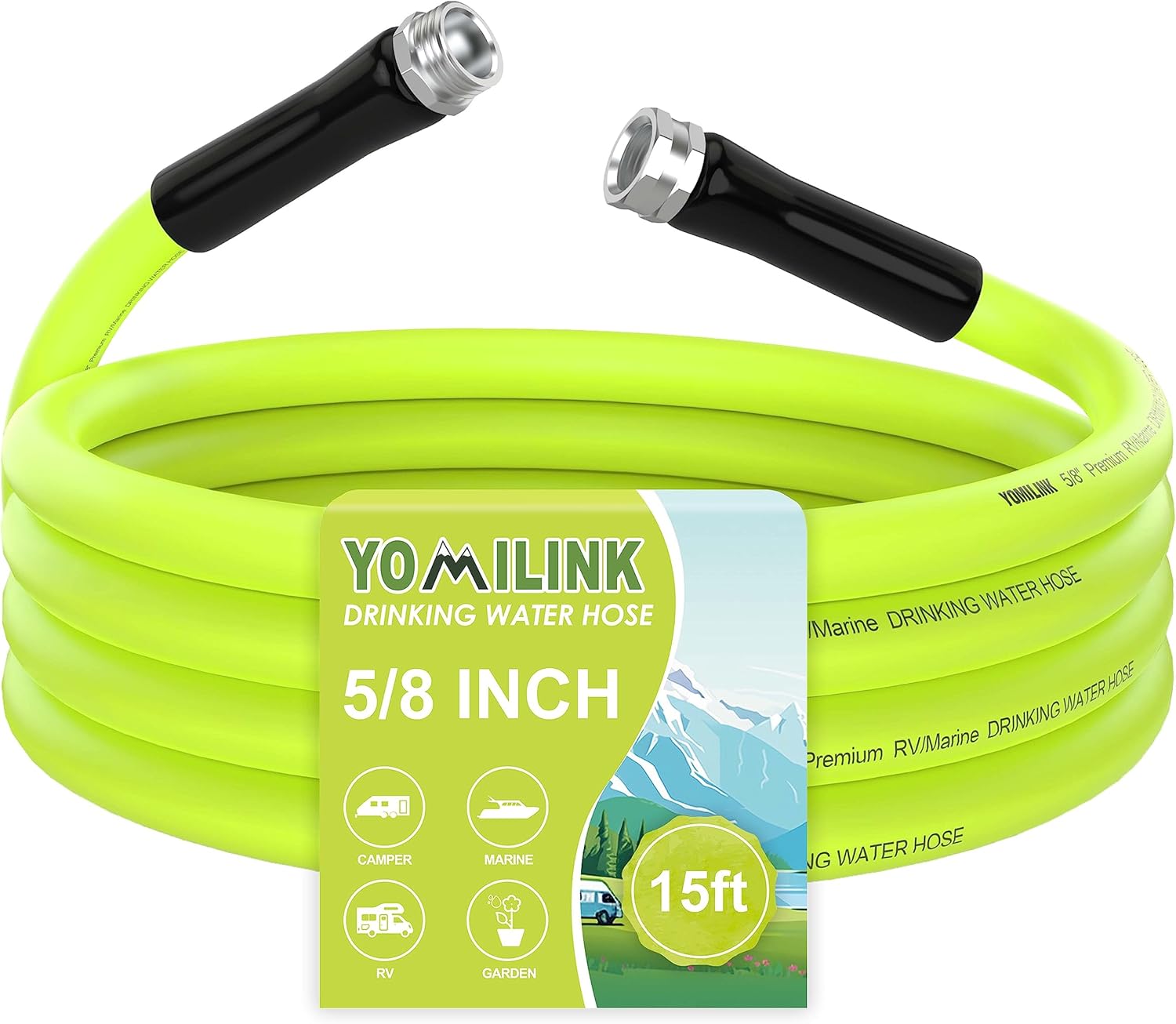 YOMILINK RV Water Hose, 15 FT Drinking Water Hose for RV