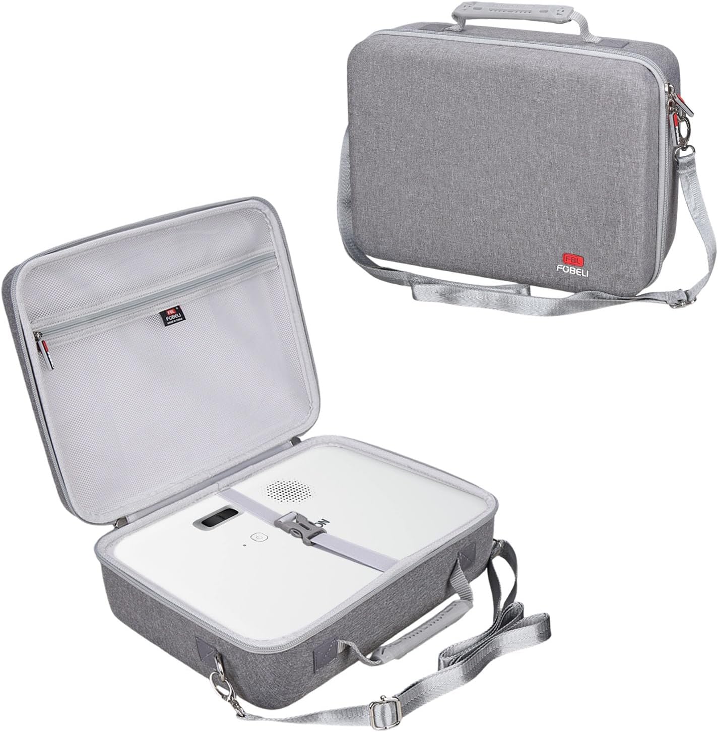 FBLFOBELI Hard Carrying Projector Case Compatible with Epson EpiqVision Flex CO-W01 Portable Projector, Fits Most Major Mini Projectors, 12.8x9.6x4.7 Inches, Case Only