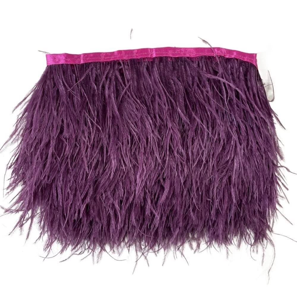 Plumes d'autruche en ruban de 5 mètres et 8-10 cm de largeur pour customisation et couture créative