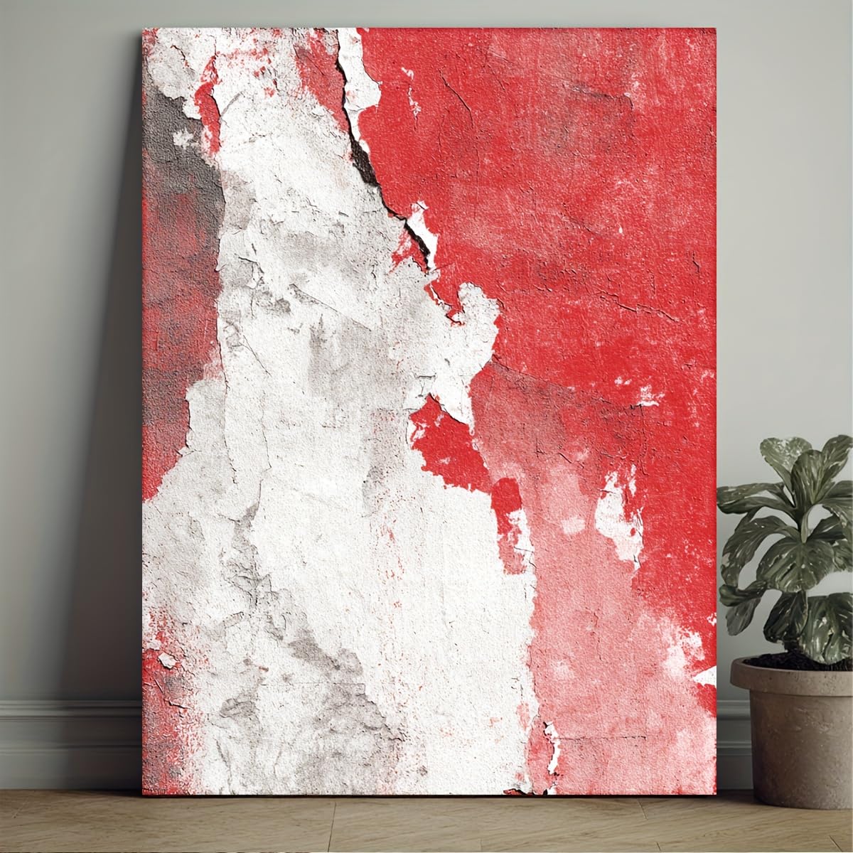 IHHGNB Abstract Design in a Minimalist Large Wall Pictures Red and White Colors Canvas Wall Art for Modern Home Decoration(30x40cm(12x16in)/No frame)