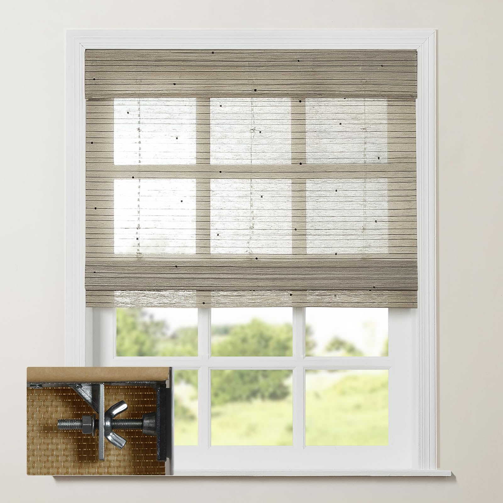 Amazon.com: TWOPAGES Natural Woven Shades Cordless Roman Shades