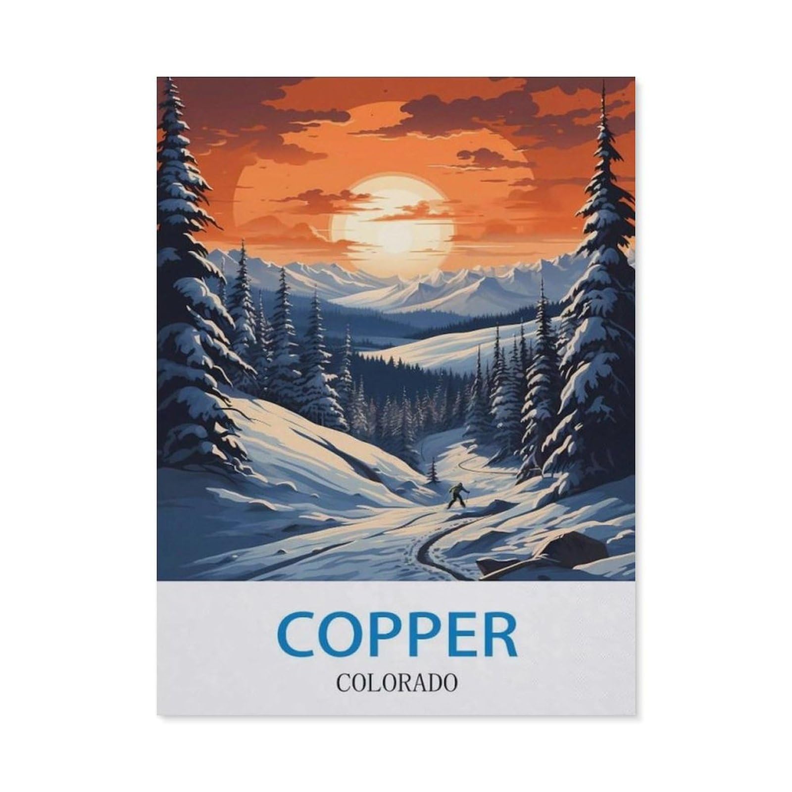 BEAYODKP 5D Diamond Painting Set ，Copper Colorado ， Ski