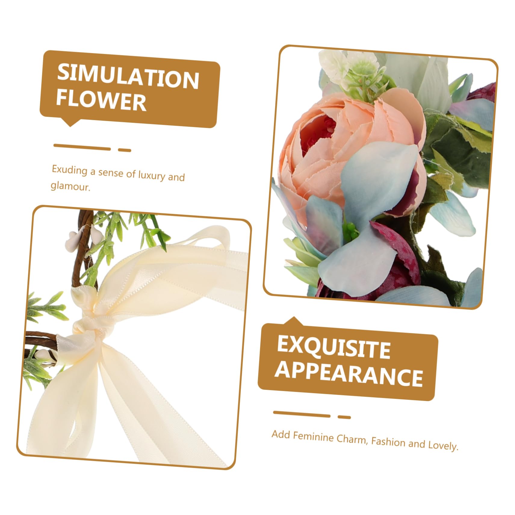 MAGICLULU 3 Stk Party-haarbänder Blumenkopfschmuck Für Die Braut Blaue Tiara Kopfschmuck Hochzeit Haarband Mit Blumenkrone Brautkopfschmuck Für Die Hochzeit Reisen Bilden Rose