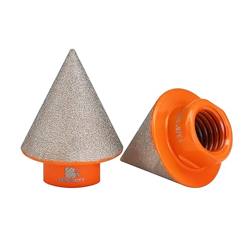 Broca biseladora de diamante, 2 brocas de diamante de 1-38 pulgadas (1.378 in) con rosca 58-11 para agrandar, pulir y biselar los agujeros exsit