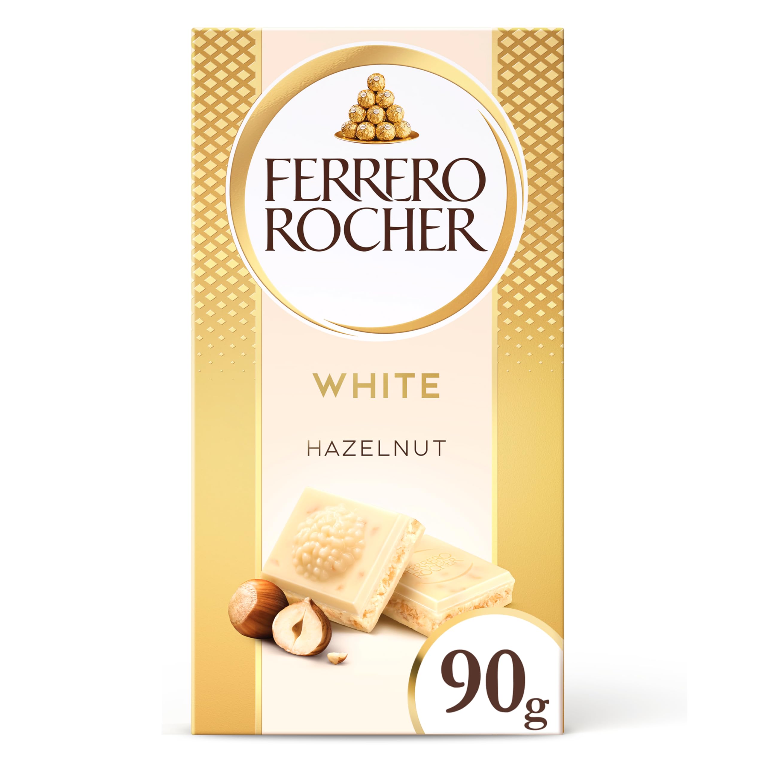 Ferrero Rocher White Chocolate Bar with Hazelnuts, 90g