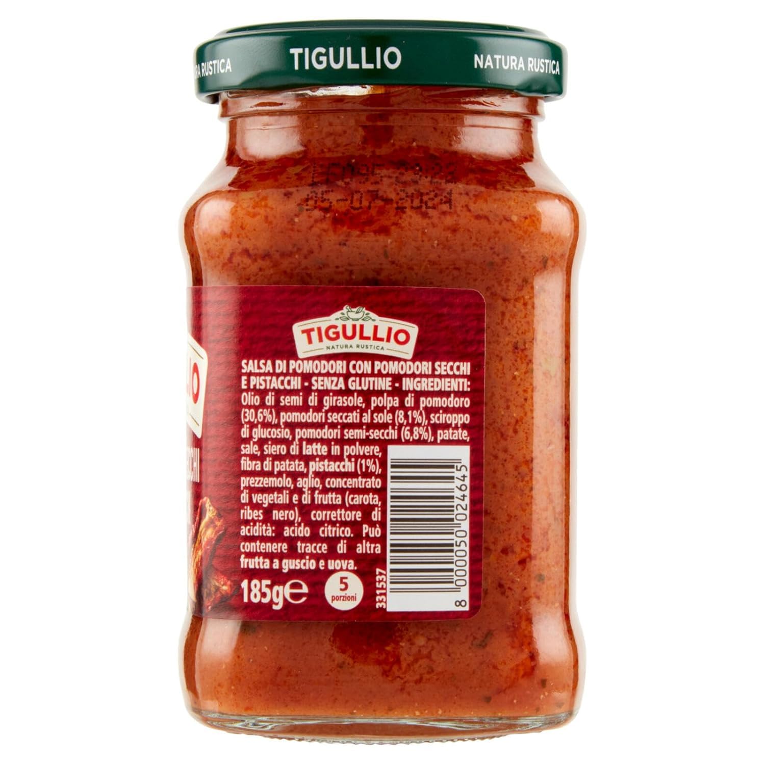 Tigullio Pesto con Pomodori Secchi e Pistacchi, 190 g, Confezione da 15, + portachiavi italy shop service