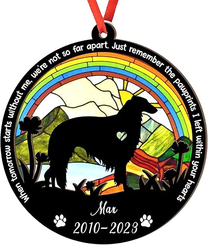 Miniatura 124 de Adorno de atrapasoles de setter irlandés personalizado, adorno de Navidad de Setter irlandés, regalo para perro amante, setter irlandés