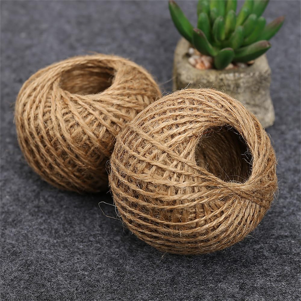 Ccuuhj Brown 200M Jute Twine Garden Twine Natural 2Mm Jute Twine Craft String Twine For Crafts, Gift Wrapping,Gardening,Packing,Christmas Decoration (200M)