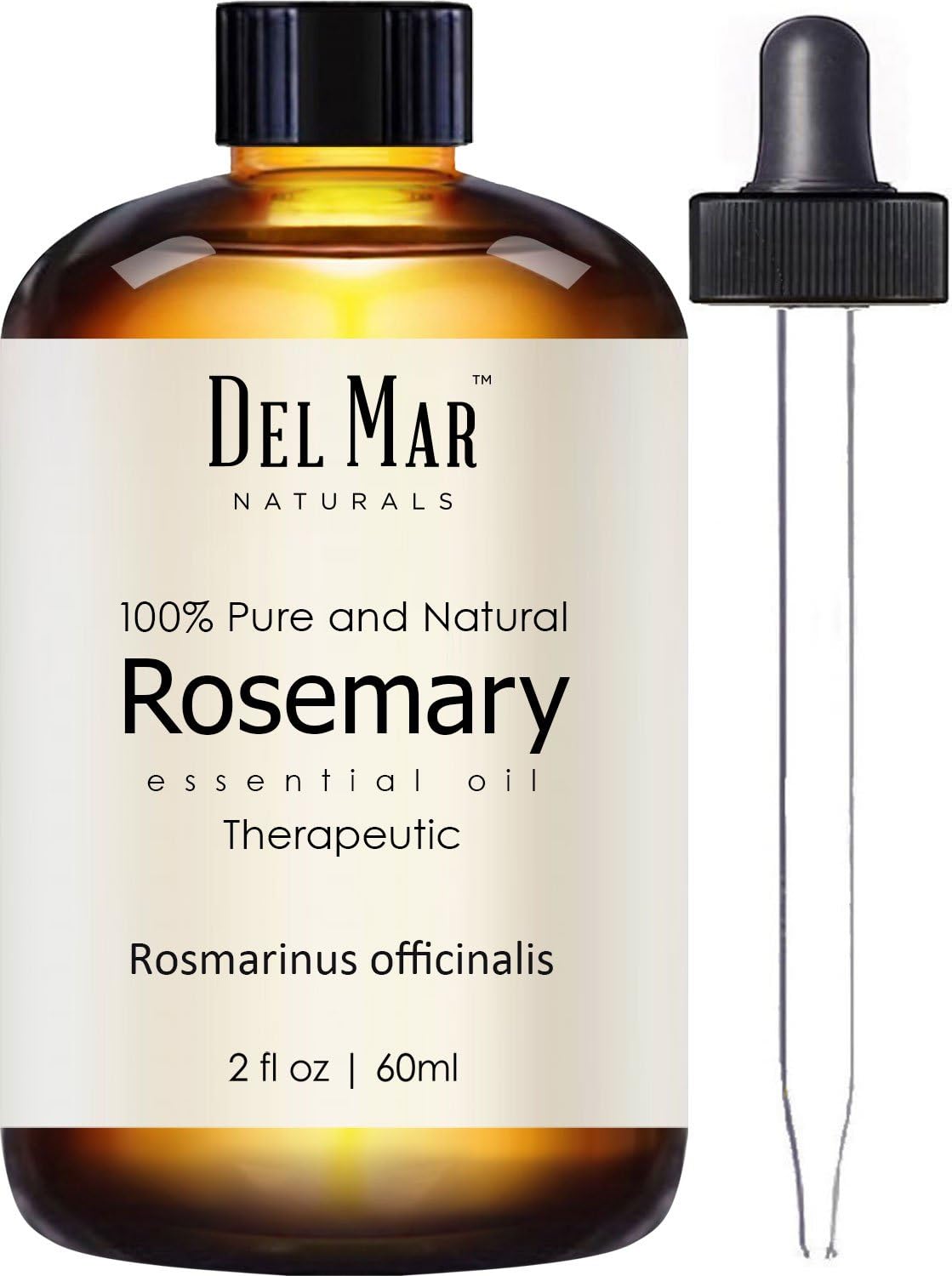 Del Mar Naturals Rosemary Oil, Pure & Natural Therapeutic Grade Rosemary Essential Oil, 2 fl. oz.