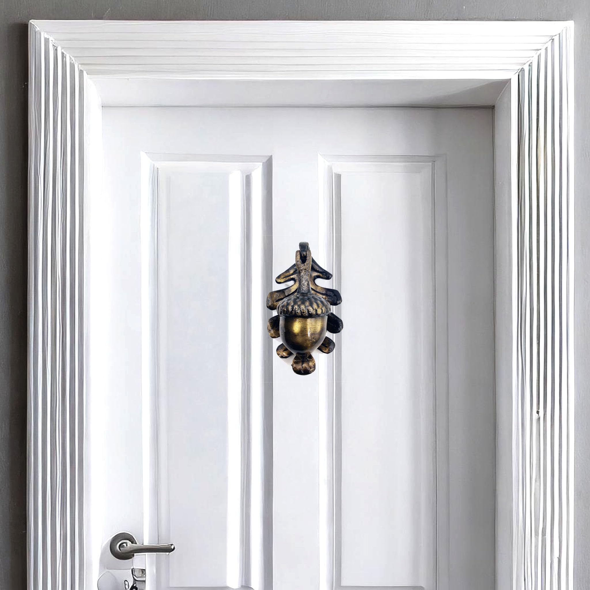 HOMESCAPES - Heurtoir de Porte décoratif en Fonte Marron – Motif Classique