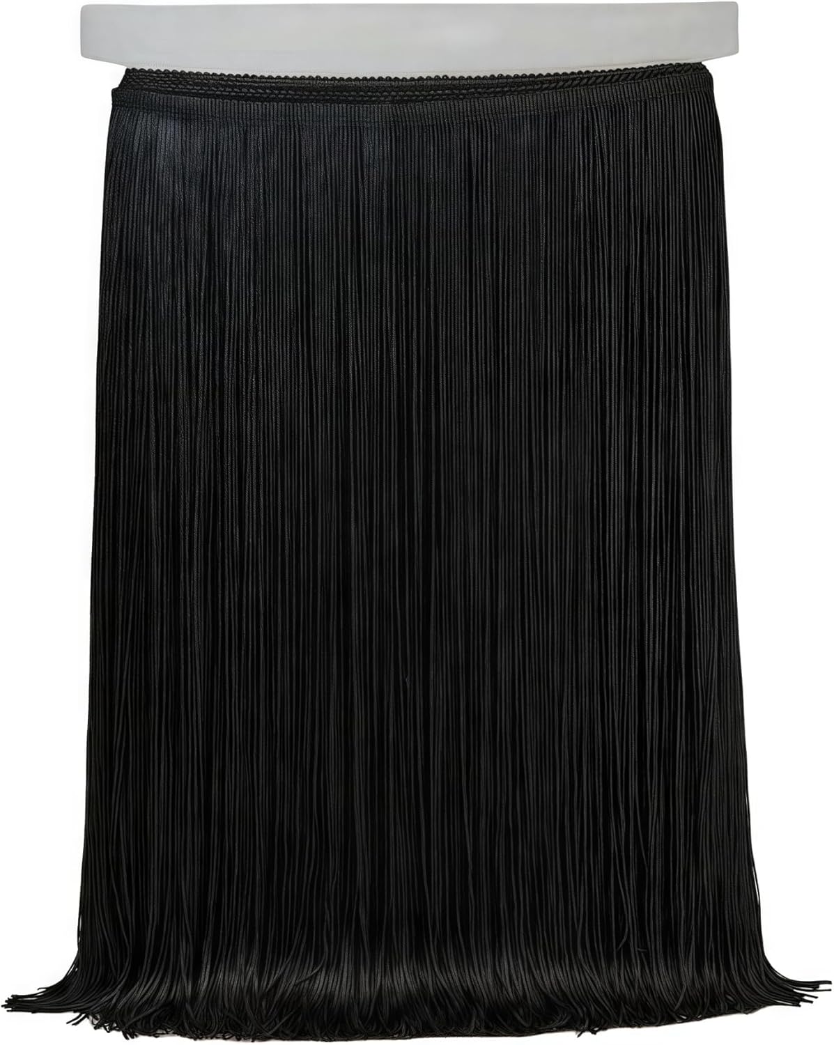 10 Yards 12'' Width Fringe Trim Tassel Sewing Trim Lace Polyerter Fibre Tassel for Clothes Accessories Latin Wedding Dress and DIY Lamp Shade Decoration (Black)