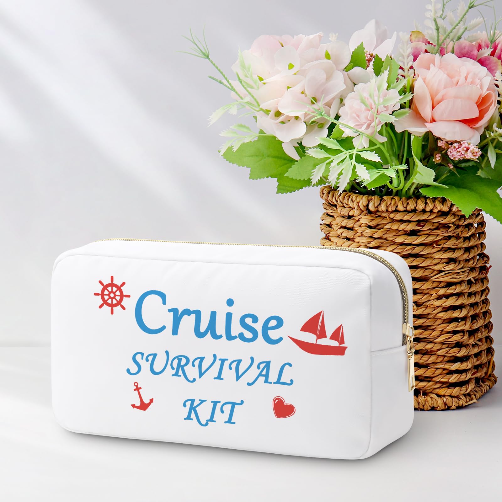 Cruise Gift Makeup Bag Girls Getaway Gifts Cruise Vacation Gift Travel Gifts Cruising Gift Trip Gift for Best Friends Bestie Sister Beach Lover Gift Cruise Themed Gift Cruise Cabin Gift Cosmetic Pouch - Image 3