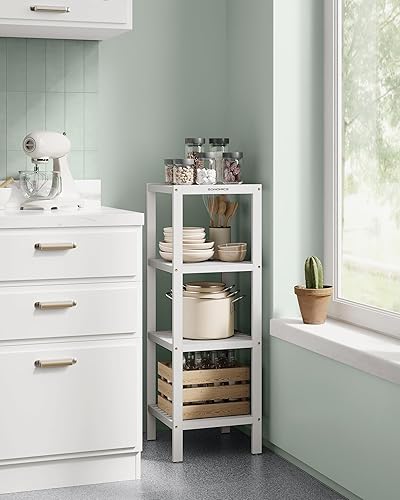 Miniatura 2 de SONGMICS - Estante de bambú de 4 niveles, estante estrecho, de almacenamiento multifuncional, esquinero, para cocina, sala, dormitorio, entrada,