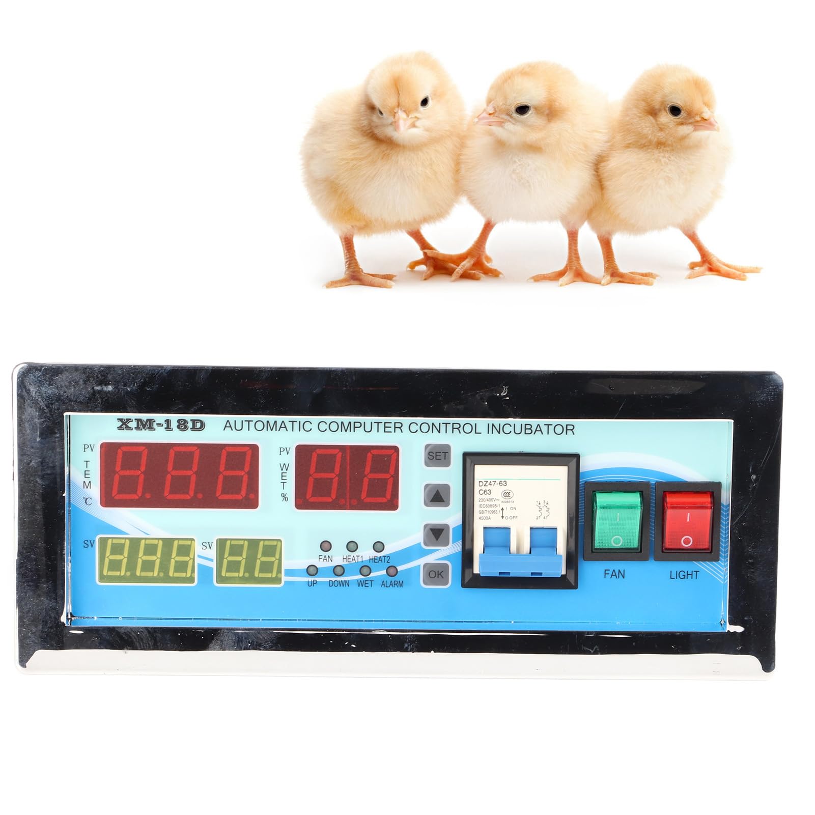 Controller Incubador Xm-18D Durevole Intelligente LCD Digital Temuro Controllo dell'umidità per Gli Uccelli Riproduttivi in Plastica 1 X 1 X Sensore Manualmente