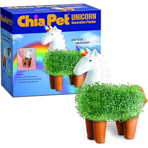 Chia CP437-01 Pet Unicorn Decorative Pottery Planter, Easy to Do and Fun to Grow
