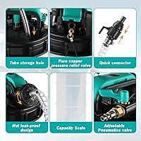 Vista 4 de Bomba extractora de líquido de aceite de 7.5L Bomba de cambio de vacío de aceite manual/neumática con válvula de control de aire 4 tubos varilla