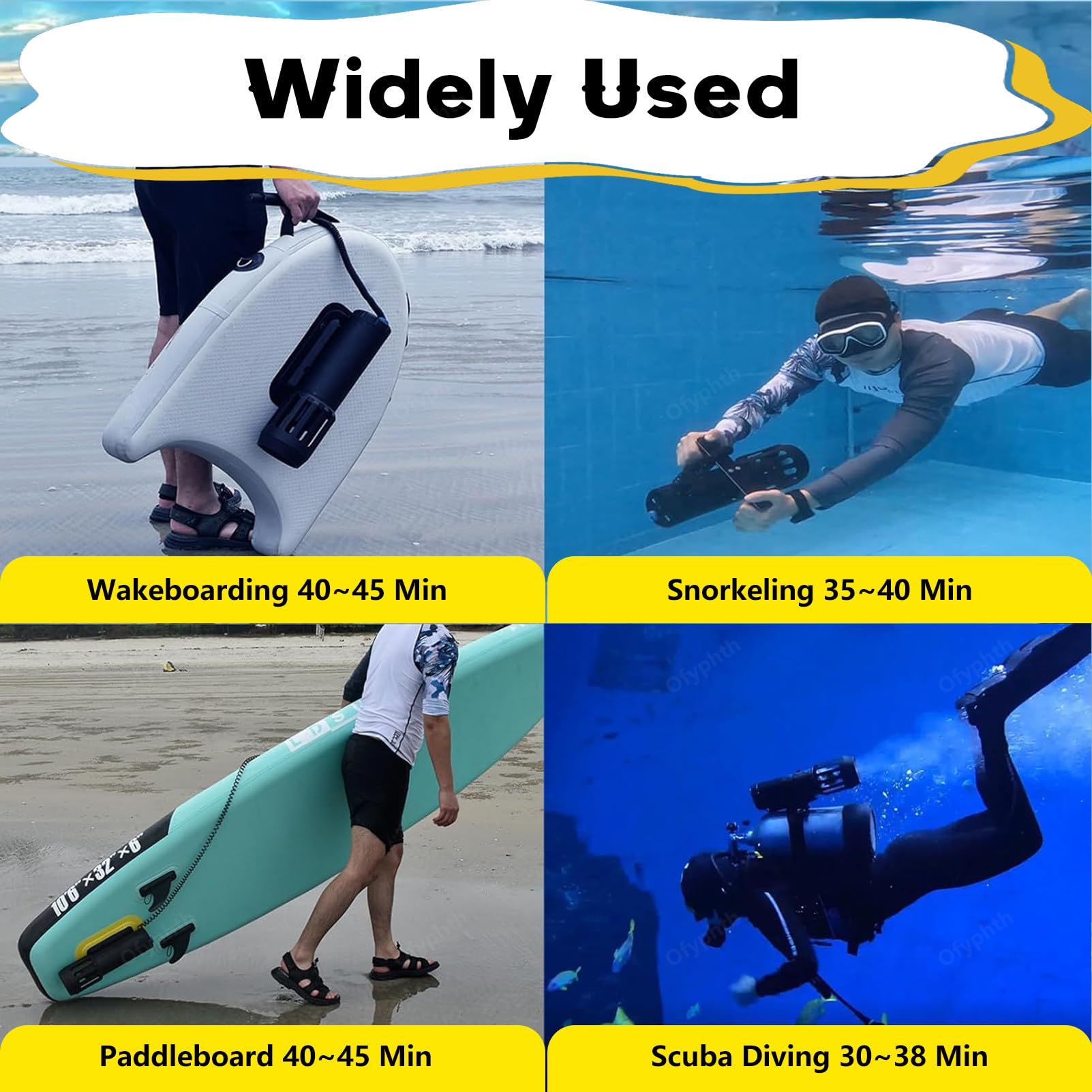 Scooter subacqueo da 700 W, ausilio per Immersioni e Nuoto, Scooter subacqueo modulare ad Alte Prestazioni, selettore a 2 velocità, Attrezzatura Sportiva Impermeabile per Piscina. Package