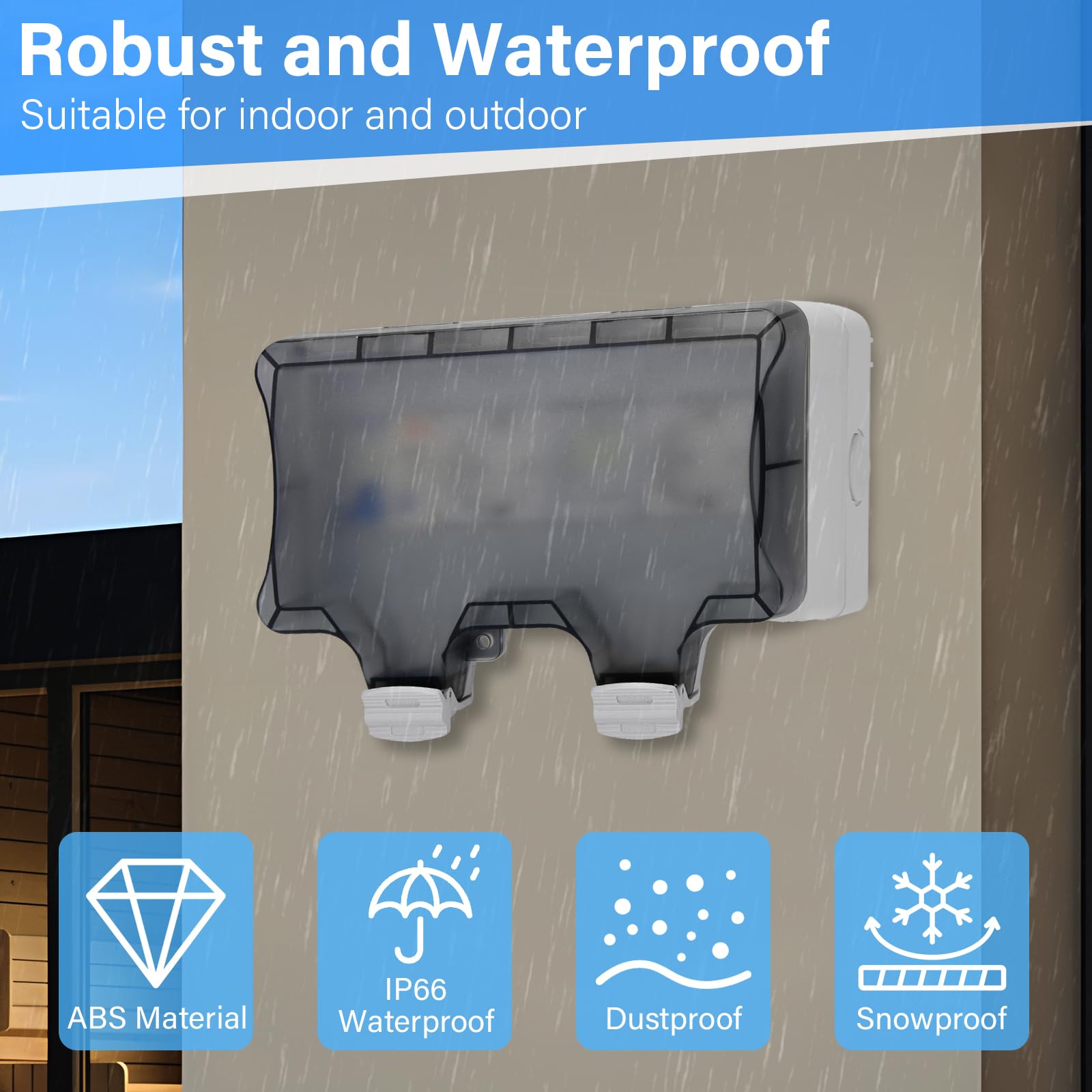 Caja de distribución superficie 230V IP66 impermeable con medidor electricidad y RCD