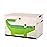 3 Sprouts Large Toy Chest for Kids with Lid and Handles - Collapsible Toy Storage Bin/Trunk/Box/Basket Organizer for Boys & Girls Playroom, Nursery, Crocodile