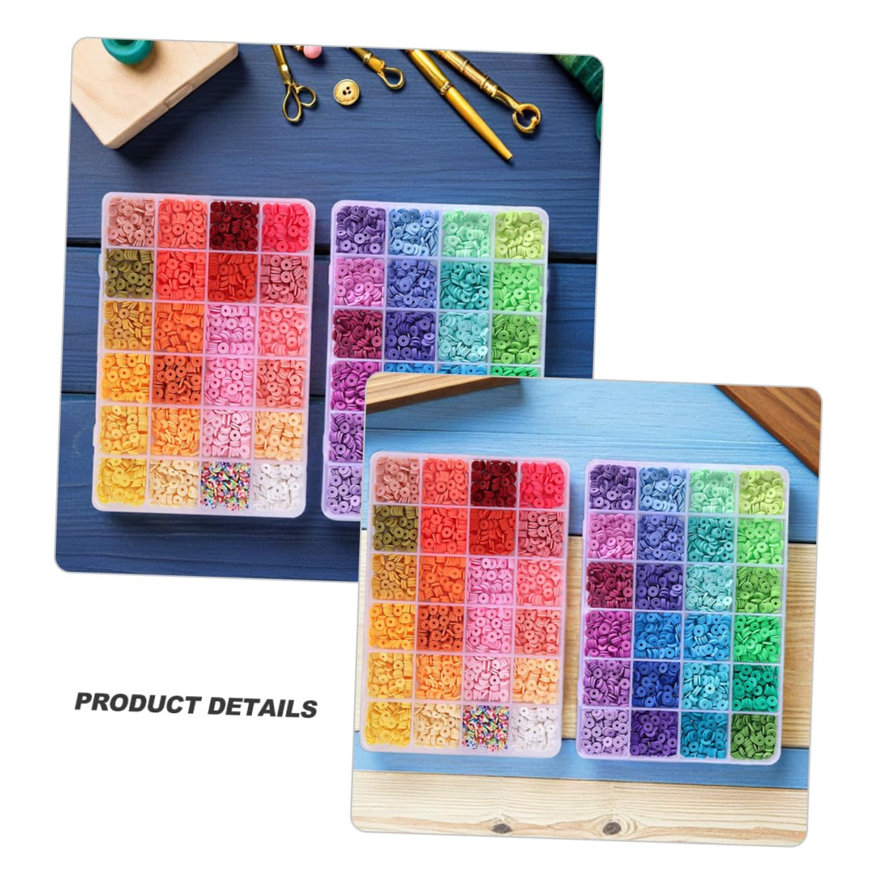 SEWOART Kit de Pulseras Formas y Anillo de Cuentas de Arcilla Polimérica Caja de Almacenamiento y Coordinación Visual para Manualidades DIY