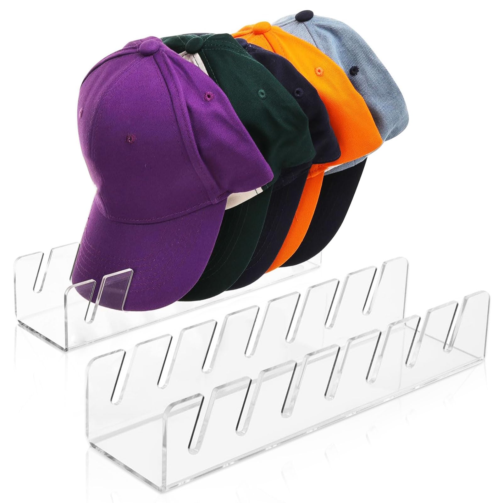 Luckwaii Organisateur Casquettes Baseball: Support Acrylique Durable pour 14 Casquettes - Gain de Place Garanti