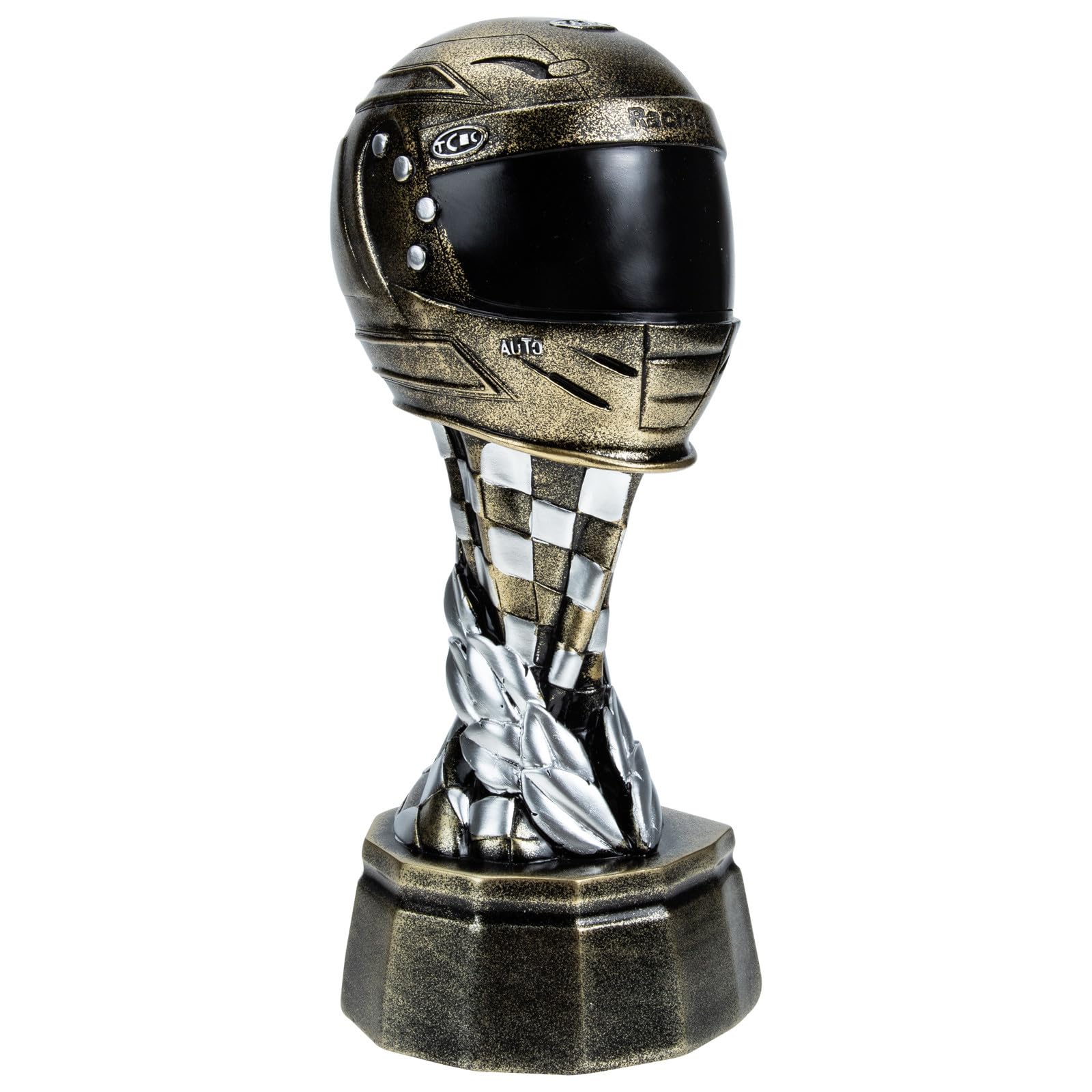 Trofeo de Resina Forma de Casco de Motos, Diseño Creativo y Delicado, Resistente y No se Deforma, Adecuado para Ceremonias y Decoraciones Únicas