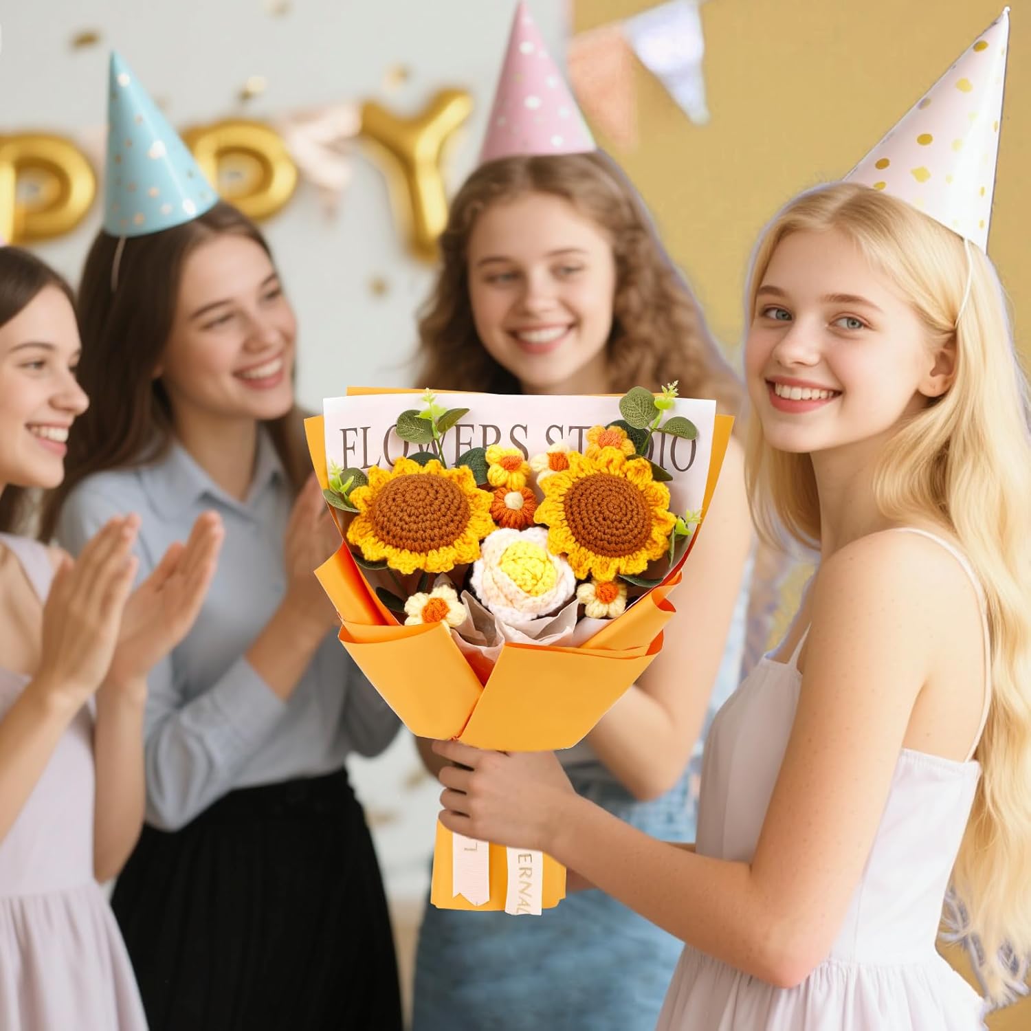 Crochet Flower Bouquet Crochet Flowers, Crochet Flower Bouquet Sunflower, Handmade Crochet Bouquet for Valentine's Day Gifts, Graduation, Birthday Gifts for Women - Image 6