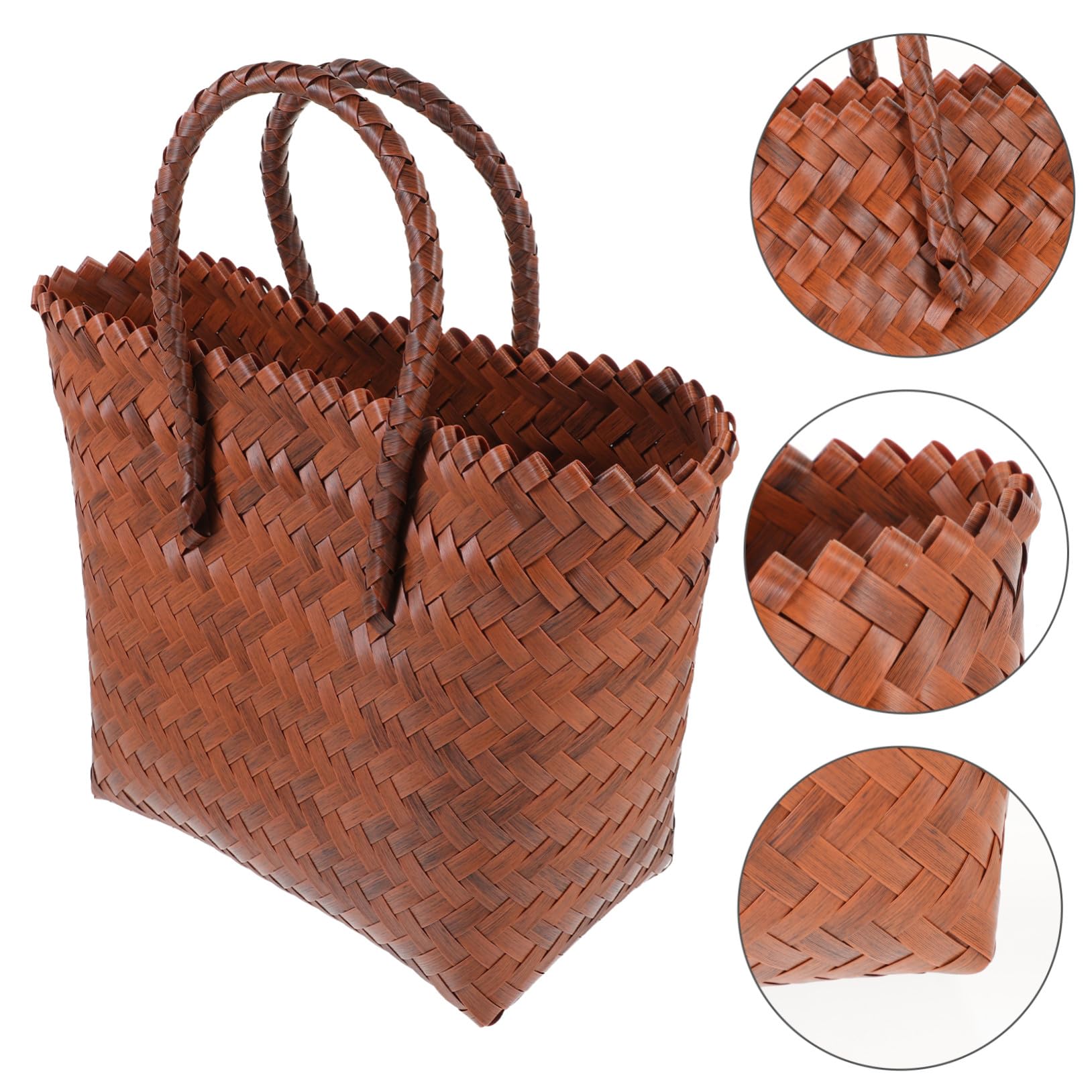 Bolso Capazo Playa Artesanal Grande Cesta Trenzada para Picnic Viaje y Almacenamiento Versátil