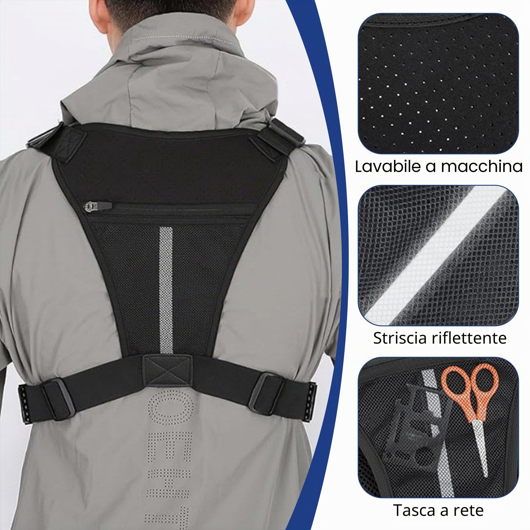 GAESHOW Tasca tattica sul petto da uomo, regolabile, funzionale, per uomini e donne, impermeabile, portatile, per allenamenti all'aperto, ciclismo, escursionismo e sport, nero