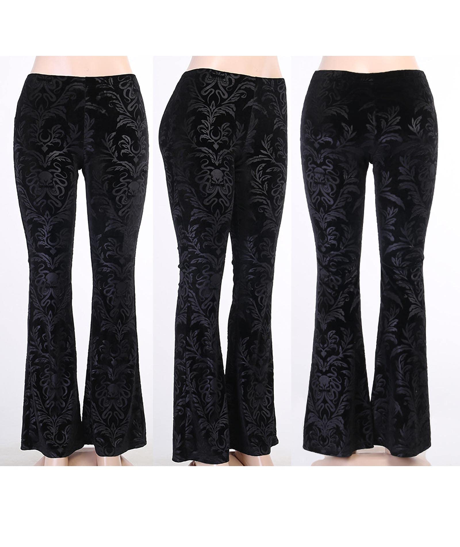 Medium Black Velvet patterned pants