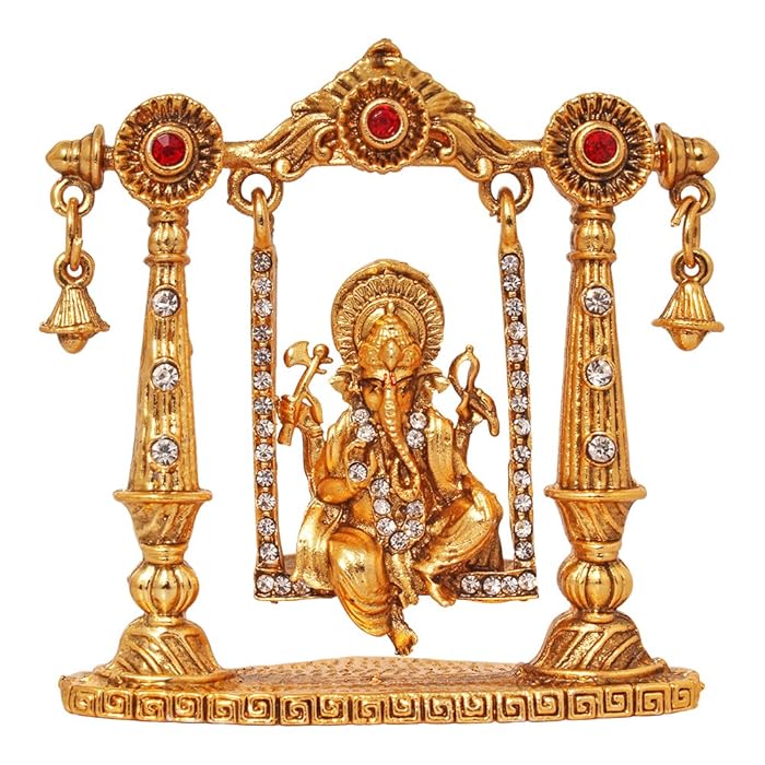 Buy ART N HUB Brass 24 K Gold Plated with Stones Hindu God Shri Ganesh