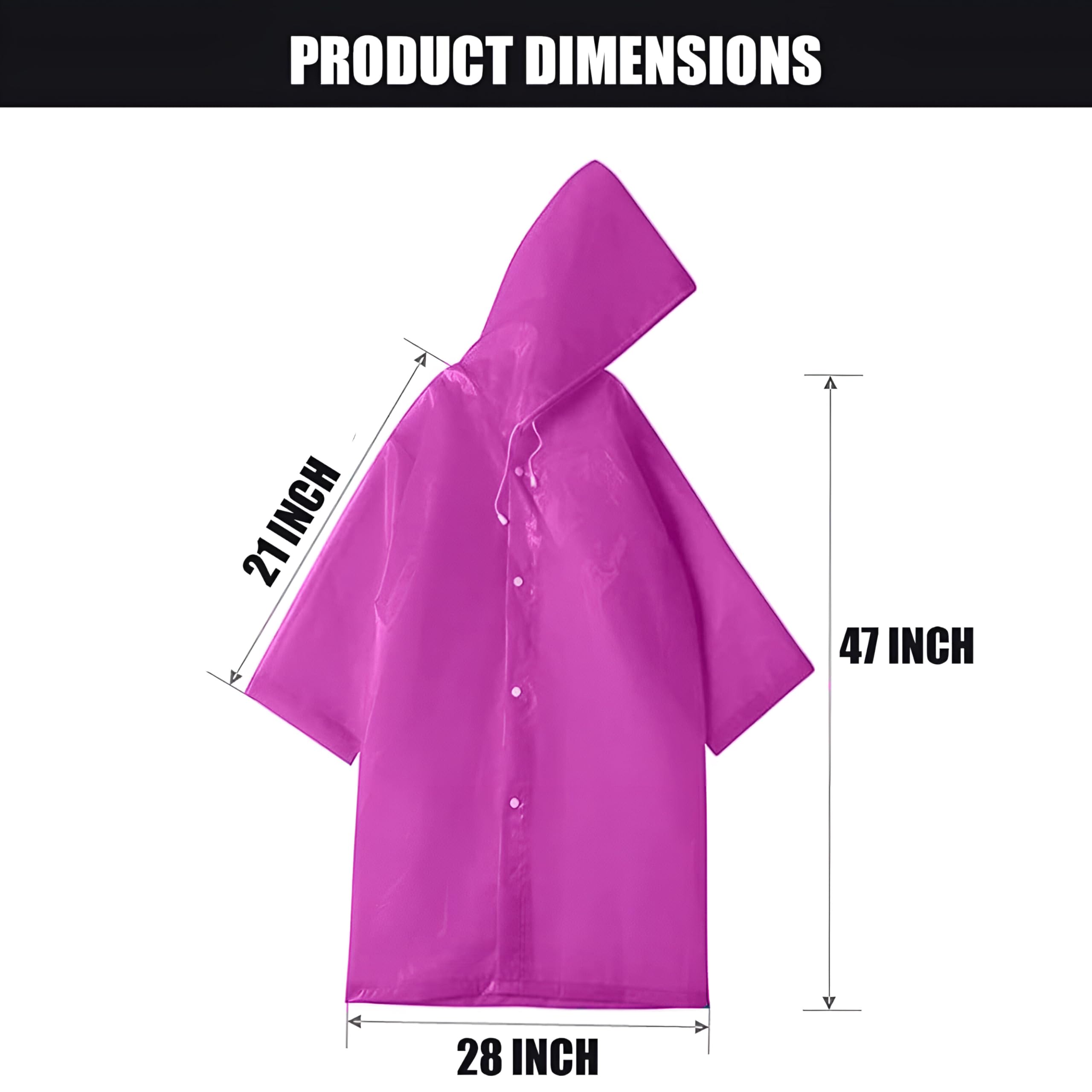 Pivalo EVA Rain Poncho for Men & Women β Lightweight Waterproof Raincoat with Hood, Adjustable Drawstring & Button Closure, Reusable Outdoor Rainwear for Men Women Boys & Girls (Universal Size, Pink) 1