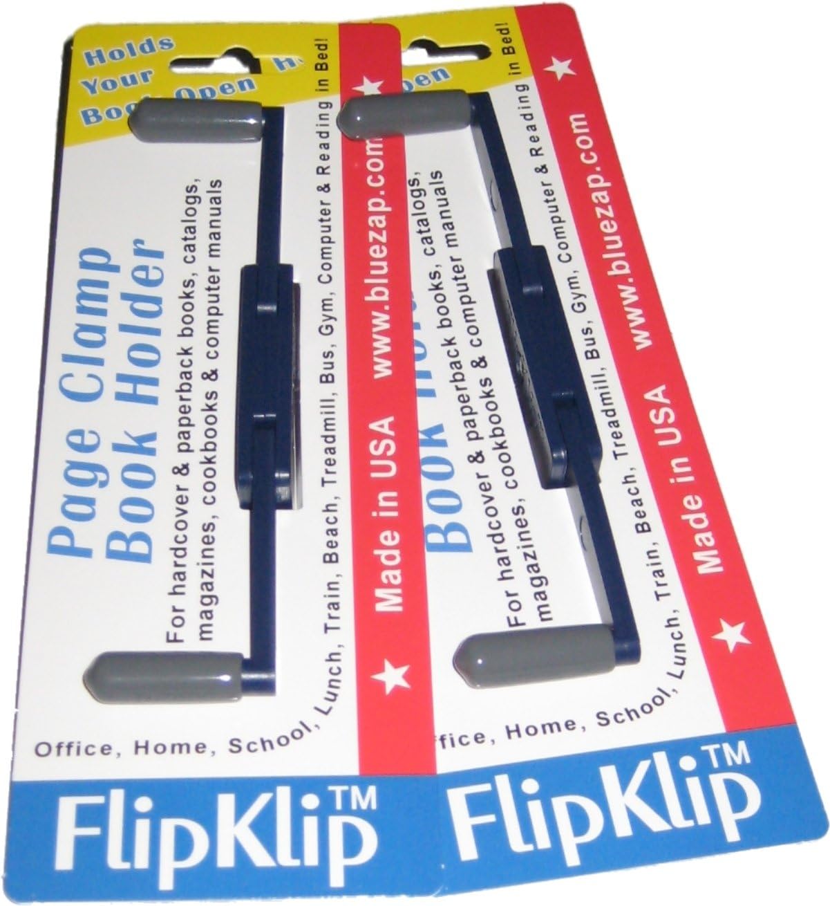 FlipKlip Book Holder 2-Pak for Knitting, Crochet or Needlework