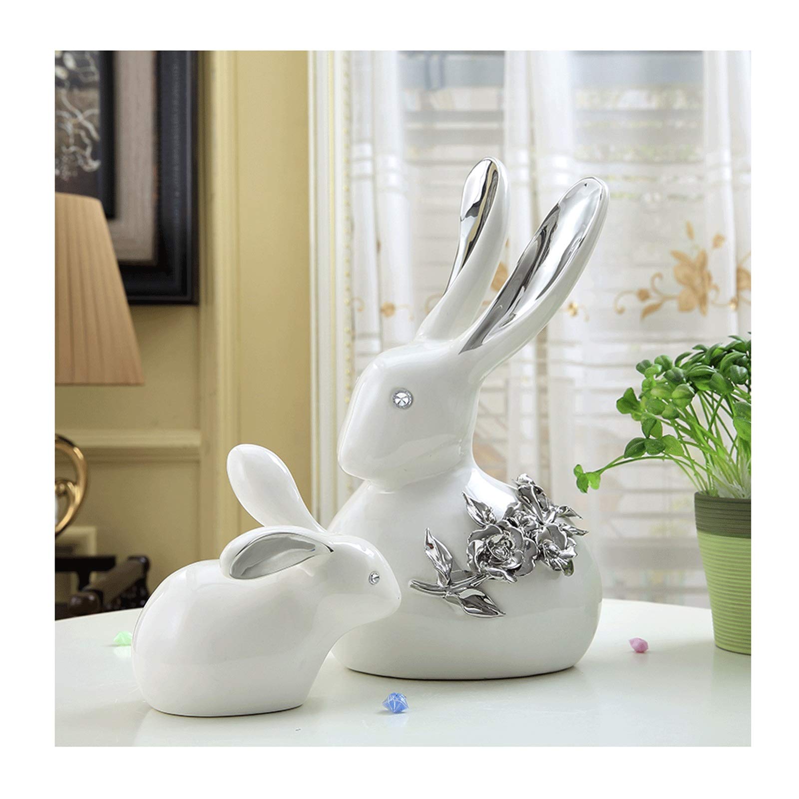 Ornement de collection lapin en céramique pour cadeau de maison - 8