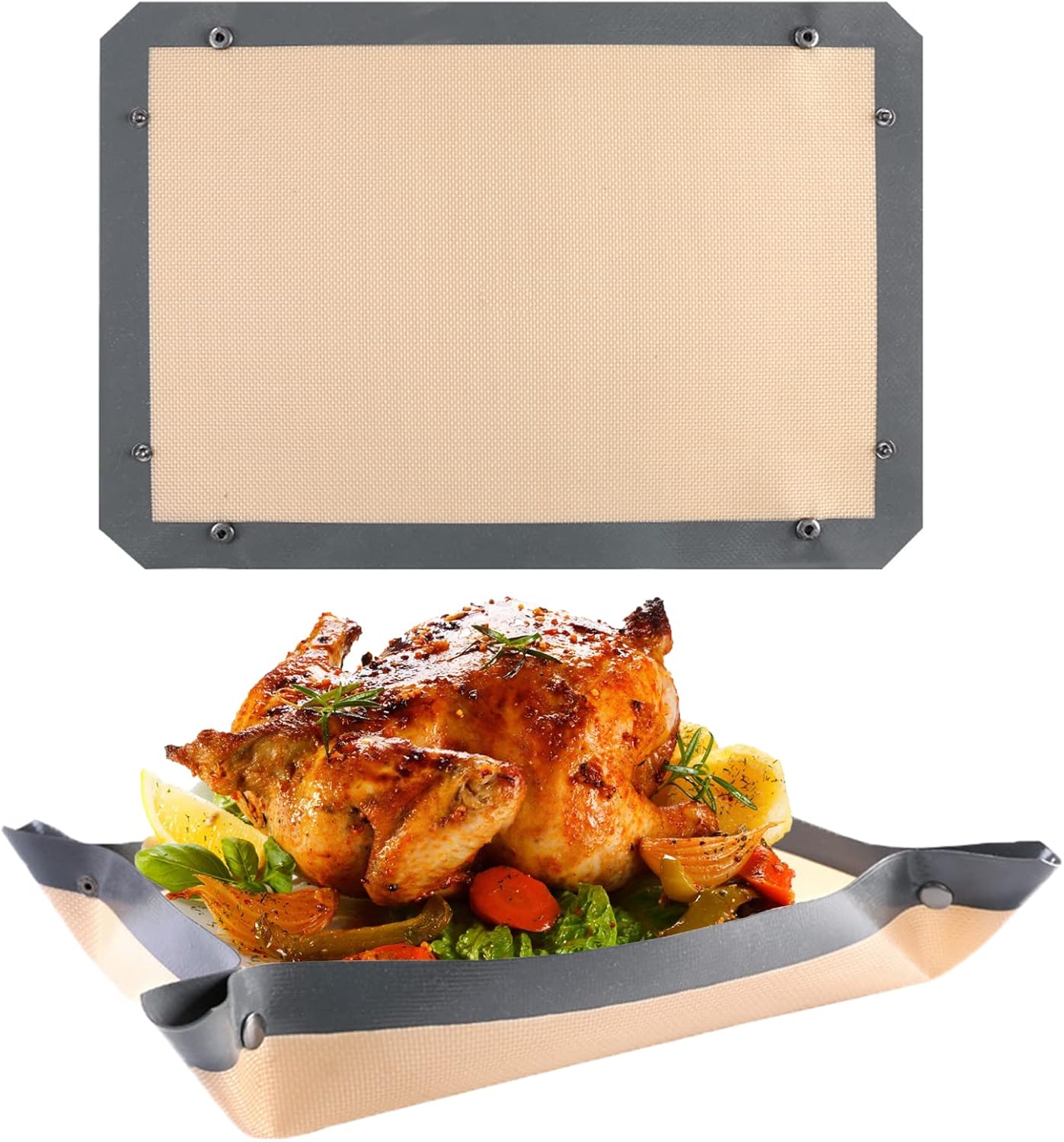 Silicone Baking Mat,Leak Free Non Stick Baking Mat,Corner Buckle Design,BPA free