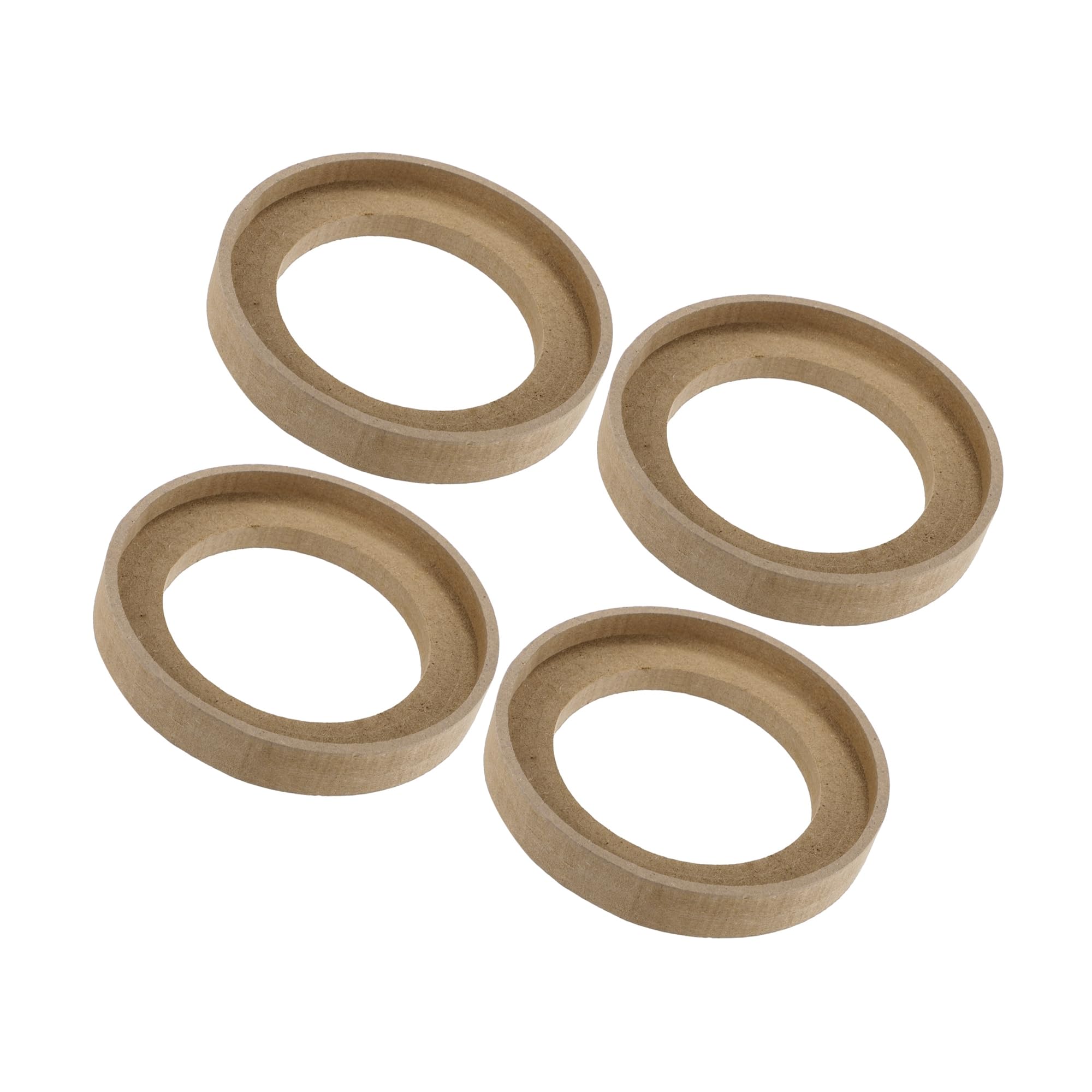 Motoforti 4 Pcs Universal 4 Inch Speaker Subwoofer Mounting Spacer Rings Solid Wood Beige Long-lasting