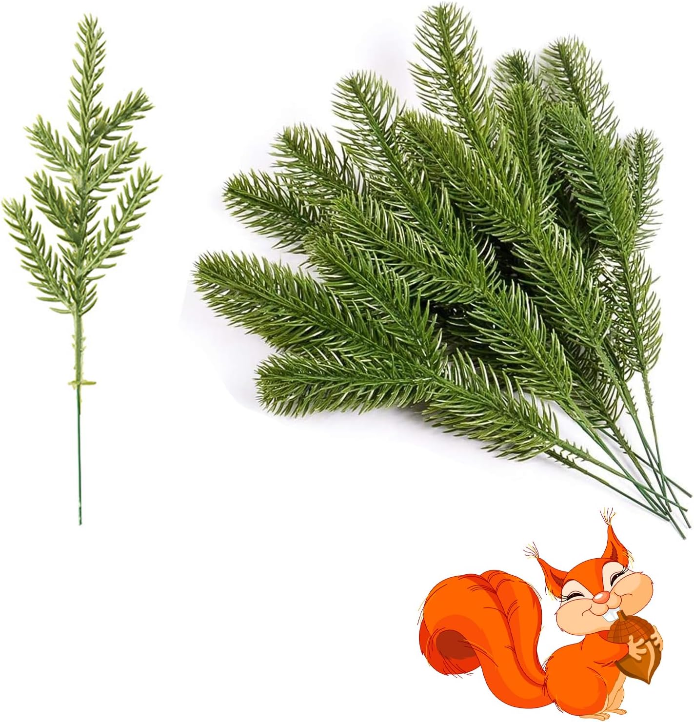 Siqian 30 PCS Artificial Pine Branches, Green Artificial Christmas Tree