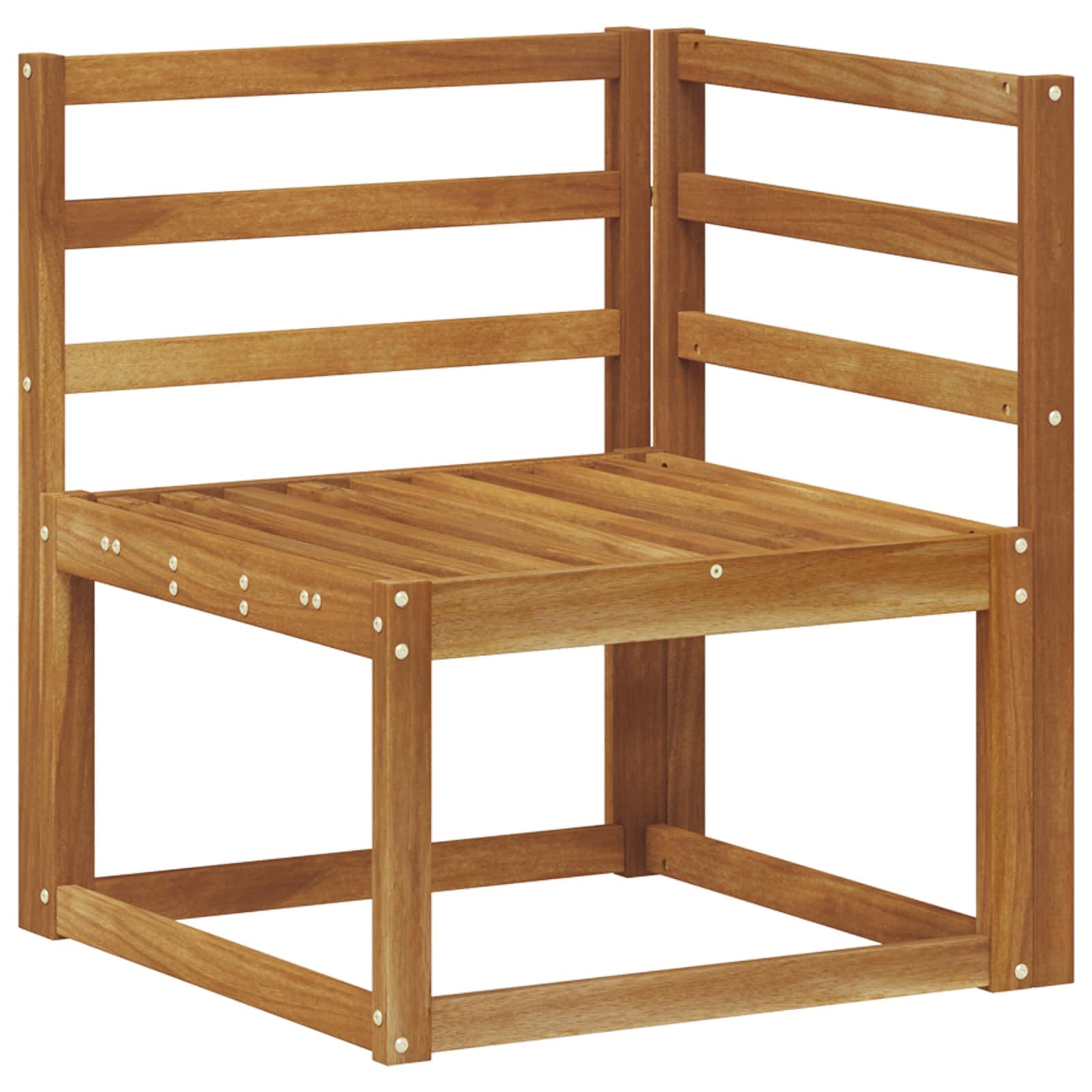 Outdoor-Sofagarnitur 7-teilig aus massivem Akazienholz Natur mit Tisch und flexiblen Sitzkombinationen für Garten Terrasse und Poolbereich, modernes Latten-Design, robust und langlebig