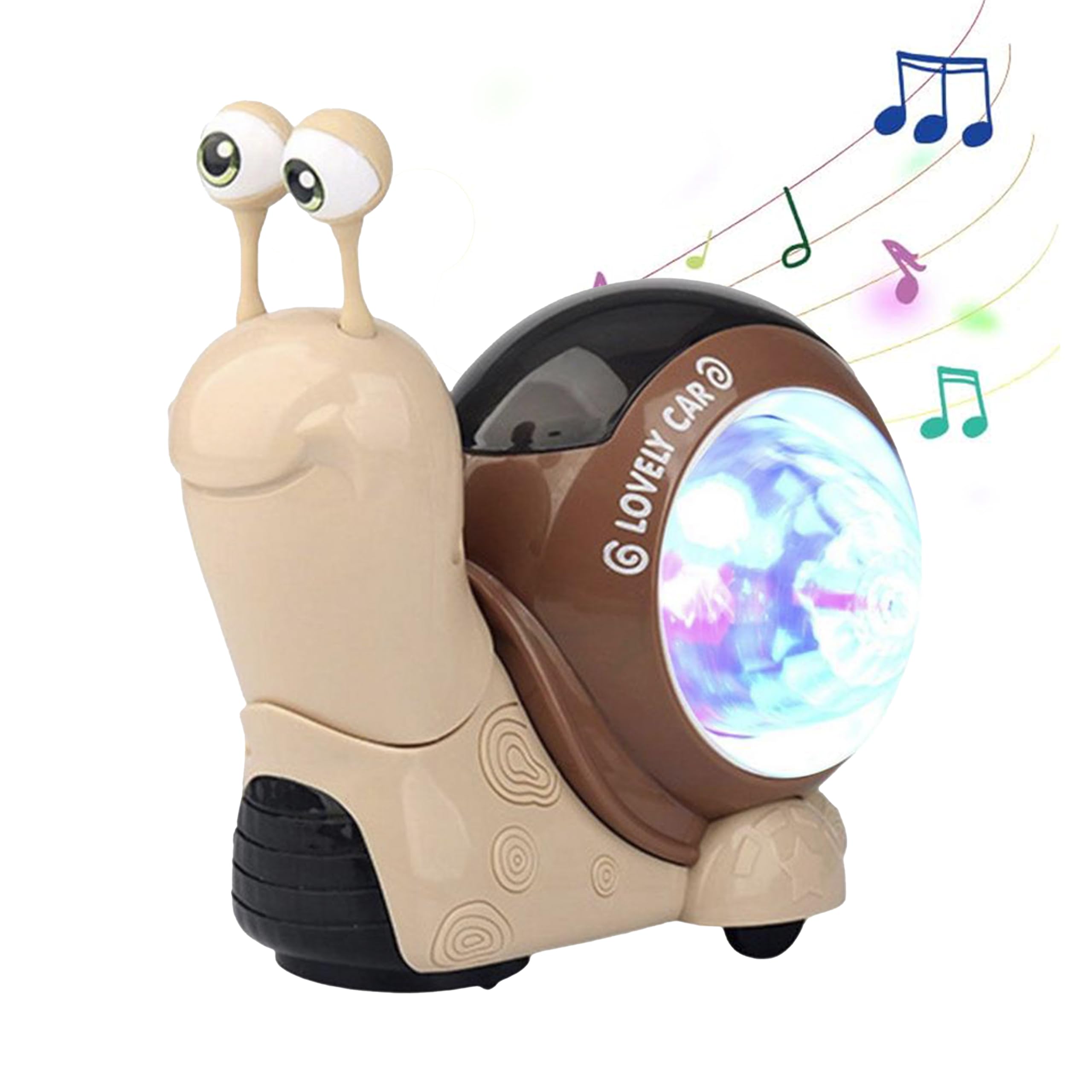 Electric Multifunctional Musical Snail Baby Toy - Interactive Educational Toy for Babies, Encouraging Early Learning, Dancing, Crawling, and Toddler Playtime (Brown)