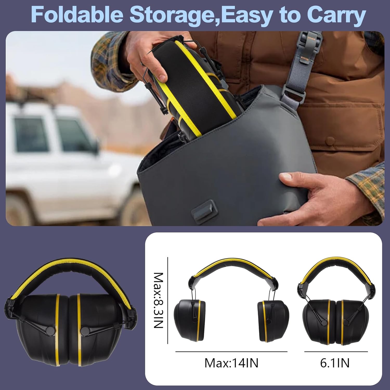 37dB Noise Cancelling Headphones, Baby Ear Muffs Noise Protection, Adjustable Shooting Ear Protection, Ear Muffs for Noise Reduction, for Shooting, Construction, Mowing - Image 4