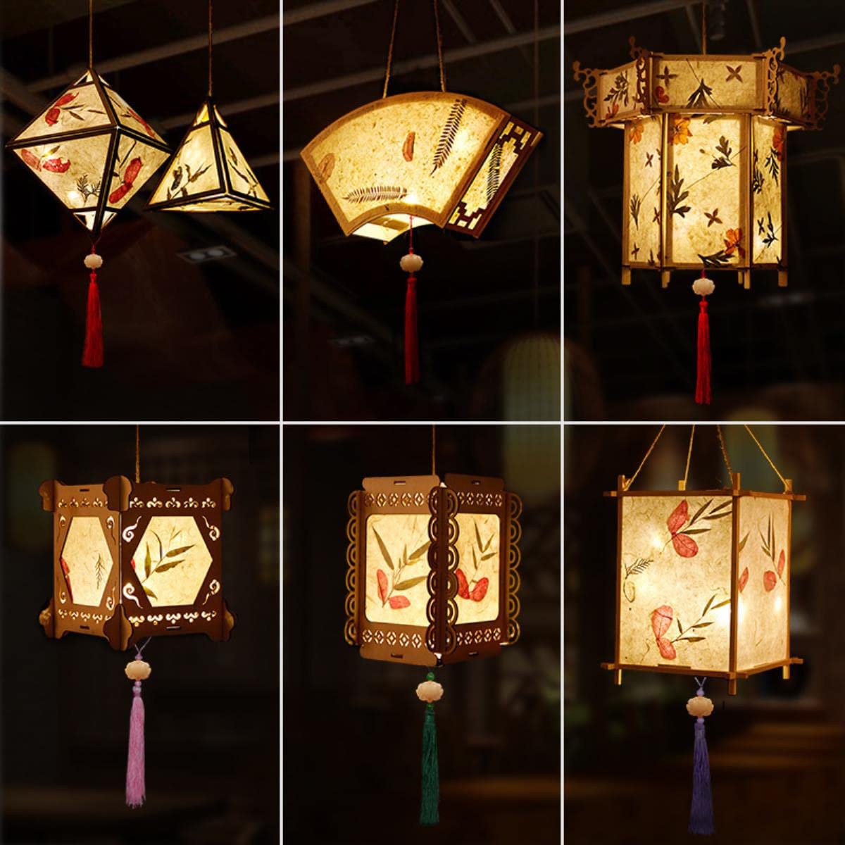 DIY chińska latarnia w stylu retro przenośna lampa kwiatowa na imprezę świecące lampiony na Boże Narodzenie prezent