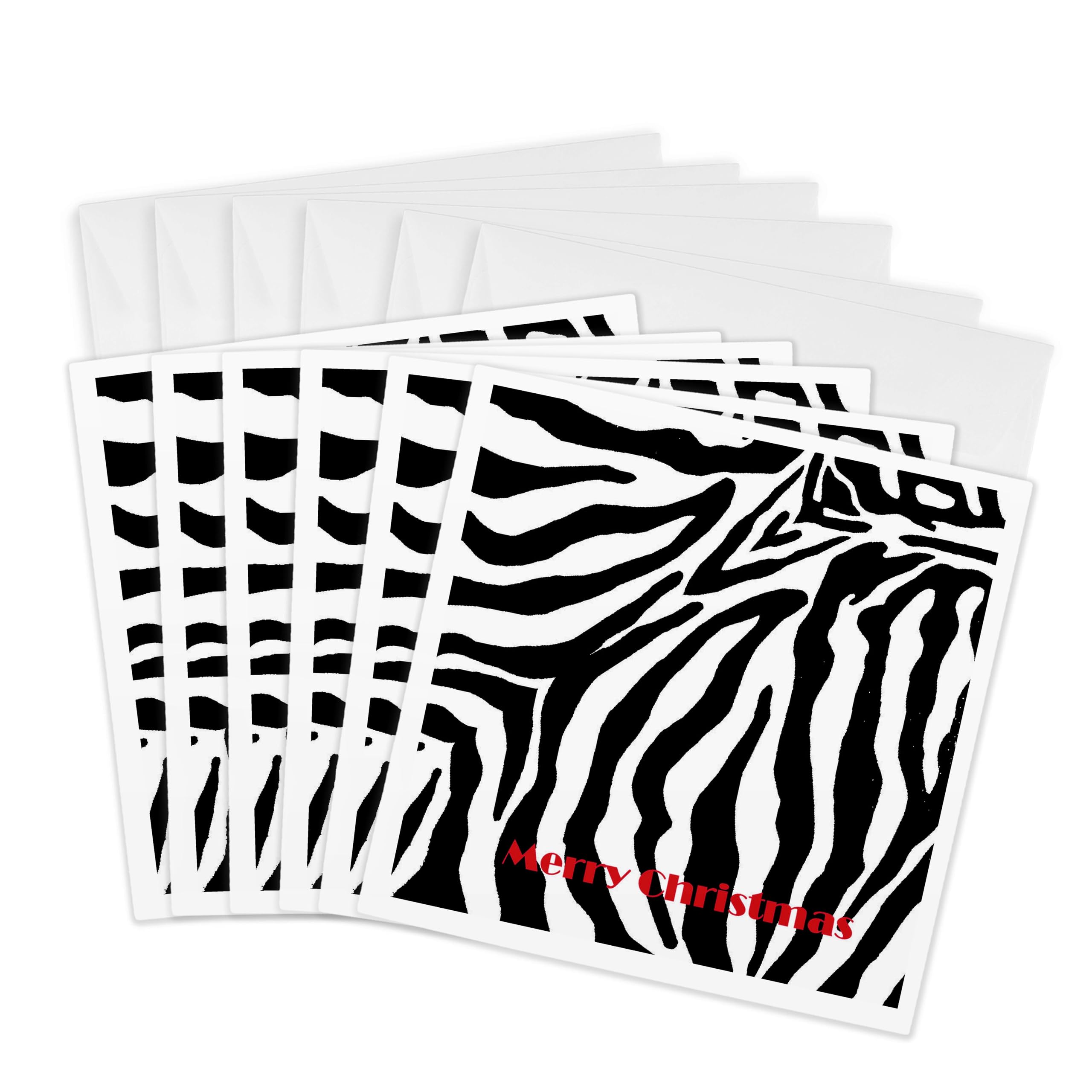3Drose Christmas Zebra Print - Greeting Cards, 6 by 6-inches, Set of 6 (gc_26105_1)