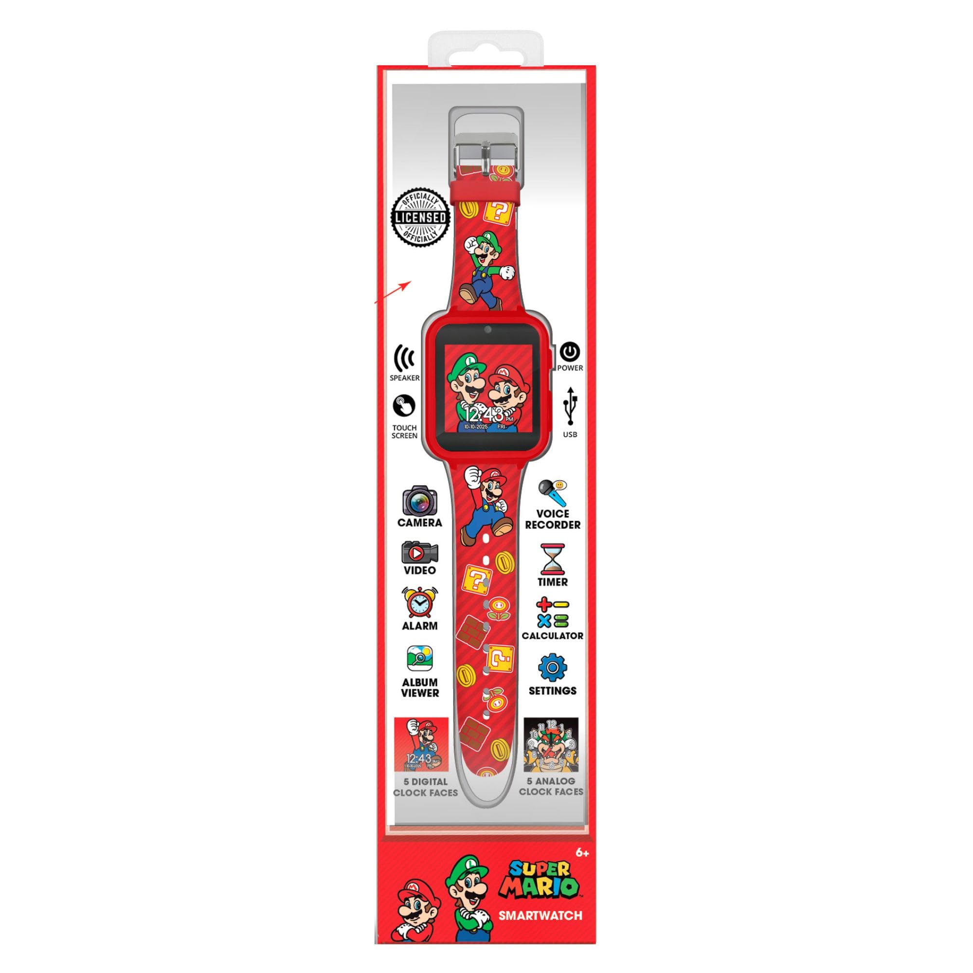 Accutime Super Mario Bros Interaktive Armbanduhr für Kinder