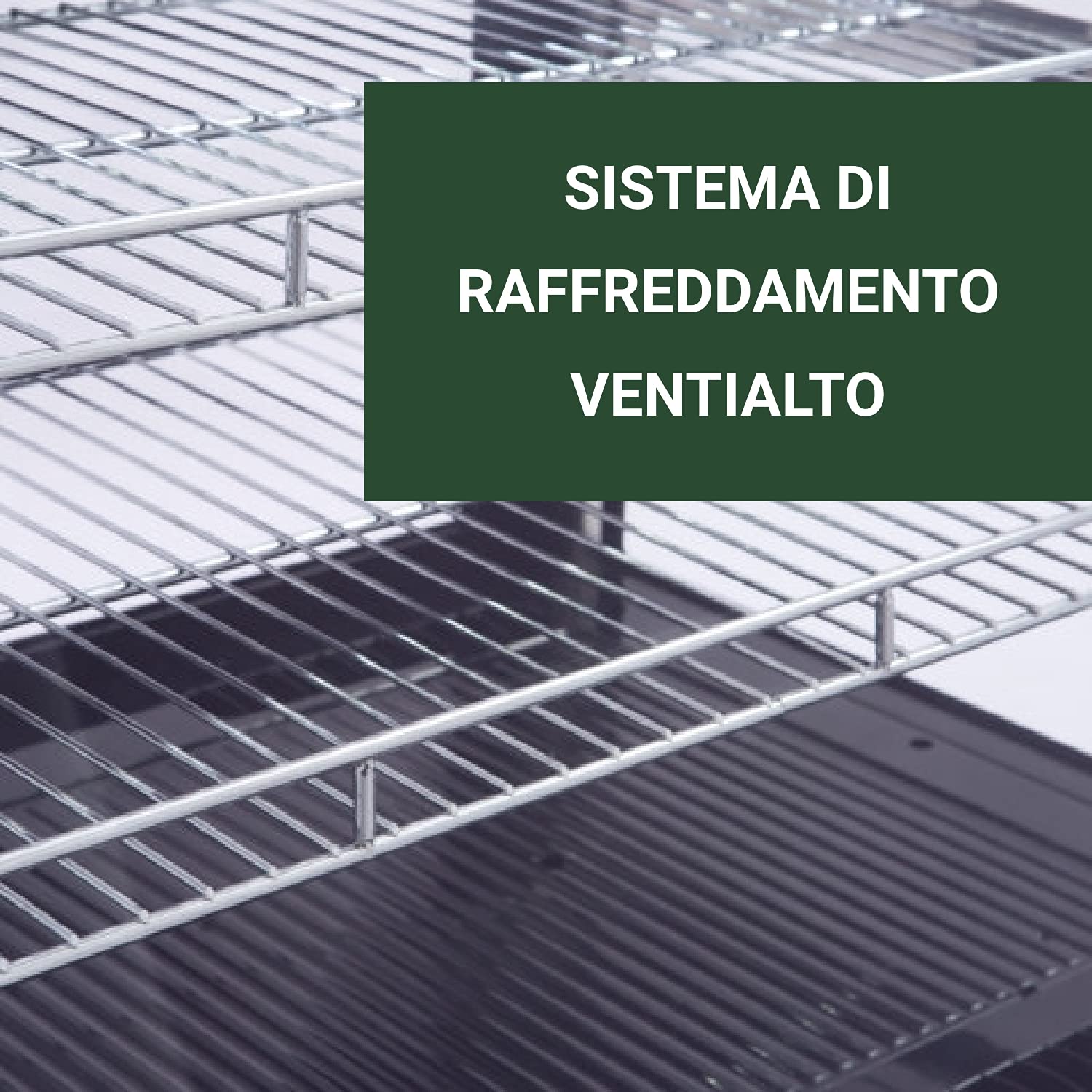 RISTOATTREZZATURE - Vetrina refrigerata da banco 88x56,8x68,6h cm vetro curvo 4 lati in vetro nera 160 lt 0 +12 °C