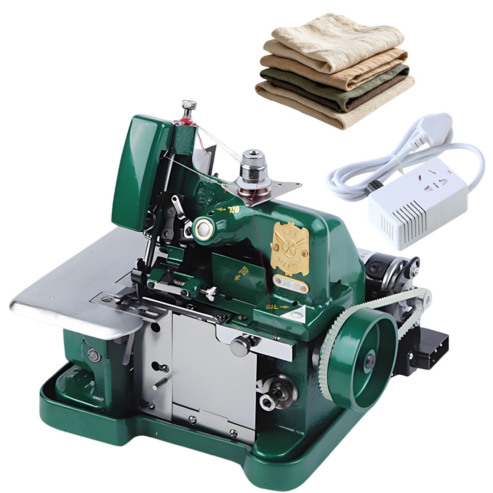 Ymnogjie Overlock Sewing Machine,Machine Serger Industrial 3000 Stitches per Minute,with Metal Frame for Heavy Duty Fabric Green